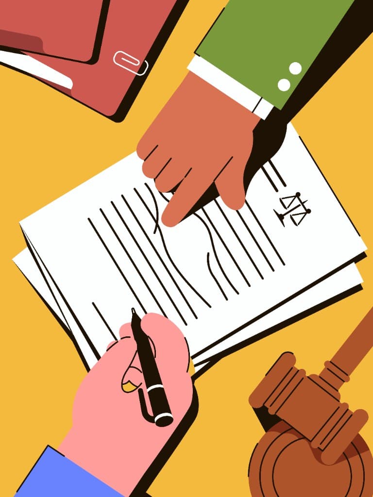 Contract document with upgrade and downgrade arrows showing pricing changes